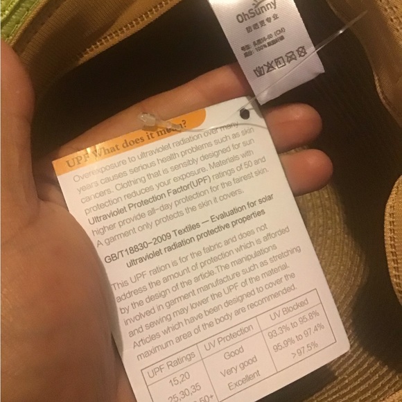 Oh Sunny 5.5 inches wide brim floppy foldable roll up straw hat NWT - Picture 13 of 14